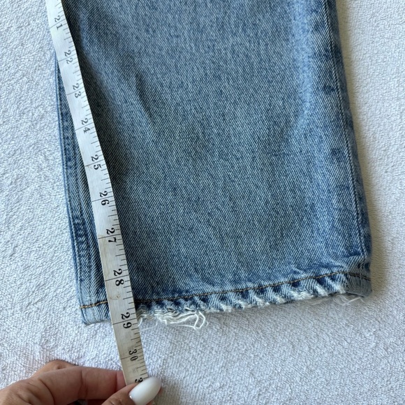 Agolde Ripped High Wasted Blue Distressed buttoned Jeans size 25 - Picture 9 of 13